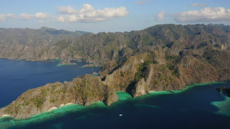 banul beach and sunset beach, rocks in the coast of coron island, palawan, philippines