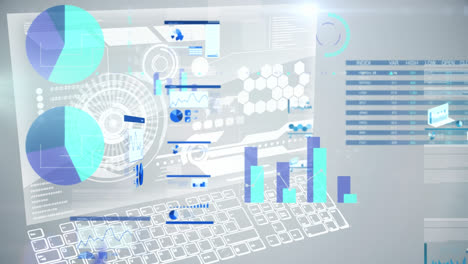 animation of data processing over white background