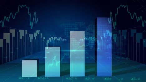 Statistical-data-processing-against-blue-background