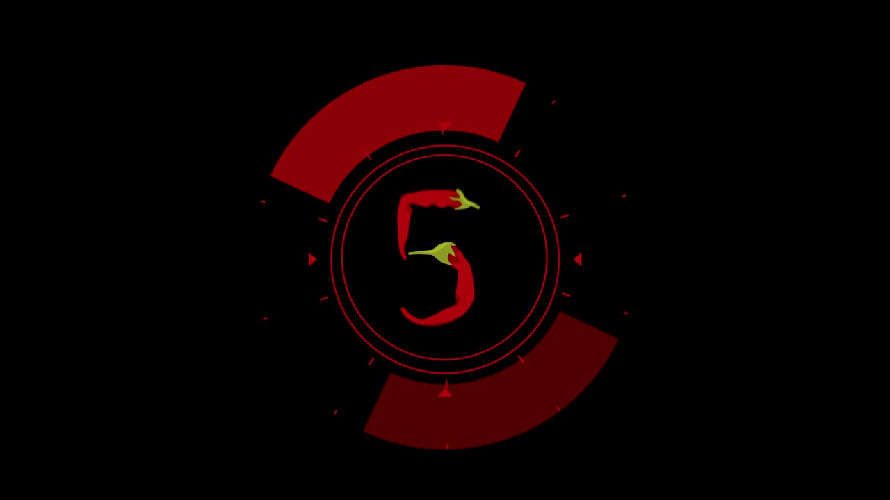Countdown with chili, red pepper, food