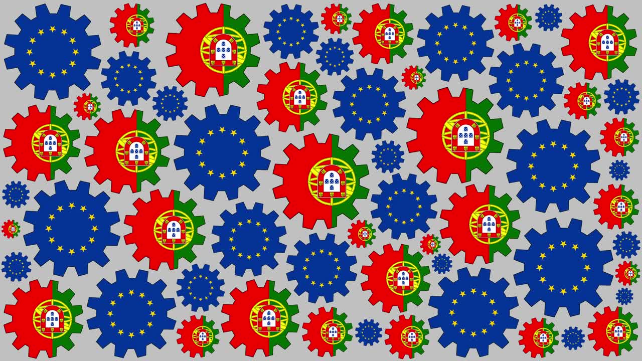 포르투갈과 유럽 발 기어 회전 배경
