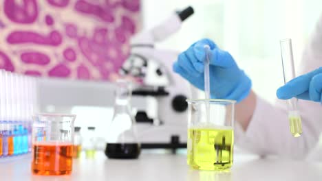 scientist conducting a chemical experiment in a laboratory