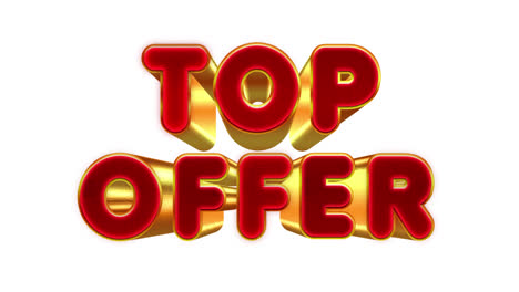 top offer 3d red and gold text