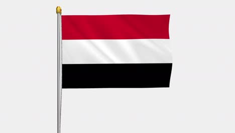 loop video of yemen flag  fluttering in the wind, slow motion video of 4k , with alpha channel