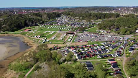 Göteborgs Fritidsförening Askim Cottage Village In Askim, Gothenburg, Sweden. Aerial Drone Shot