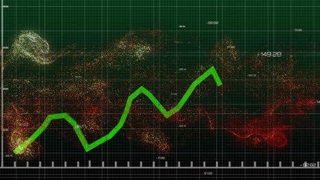 animación del procesamiento de datos y diagramas sobre fondo negro