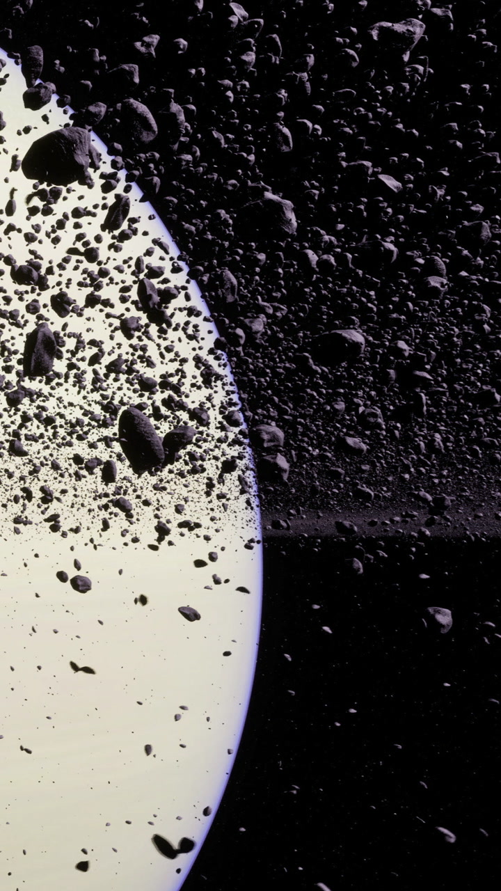 Asteroids dance around a distant planet in a cosmic ballet