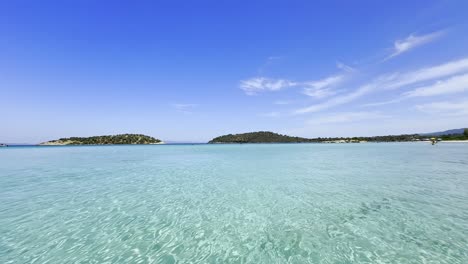 Clean-blue-flag-beaches-of-Halkidiki-Peninsula,-Greece