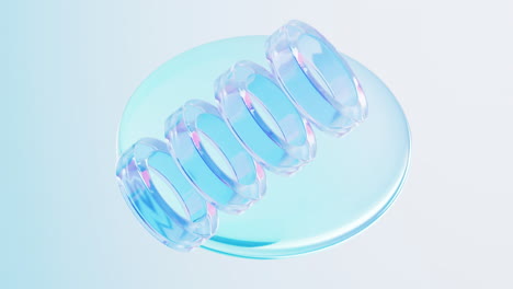 transparent glass with gradient colors, 3d rendering.