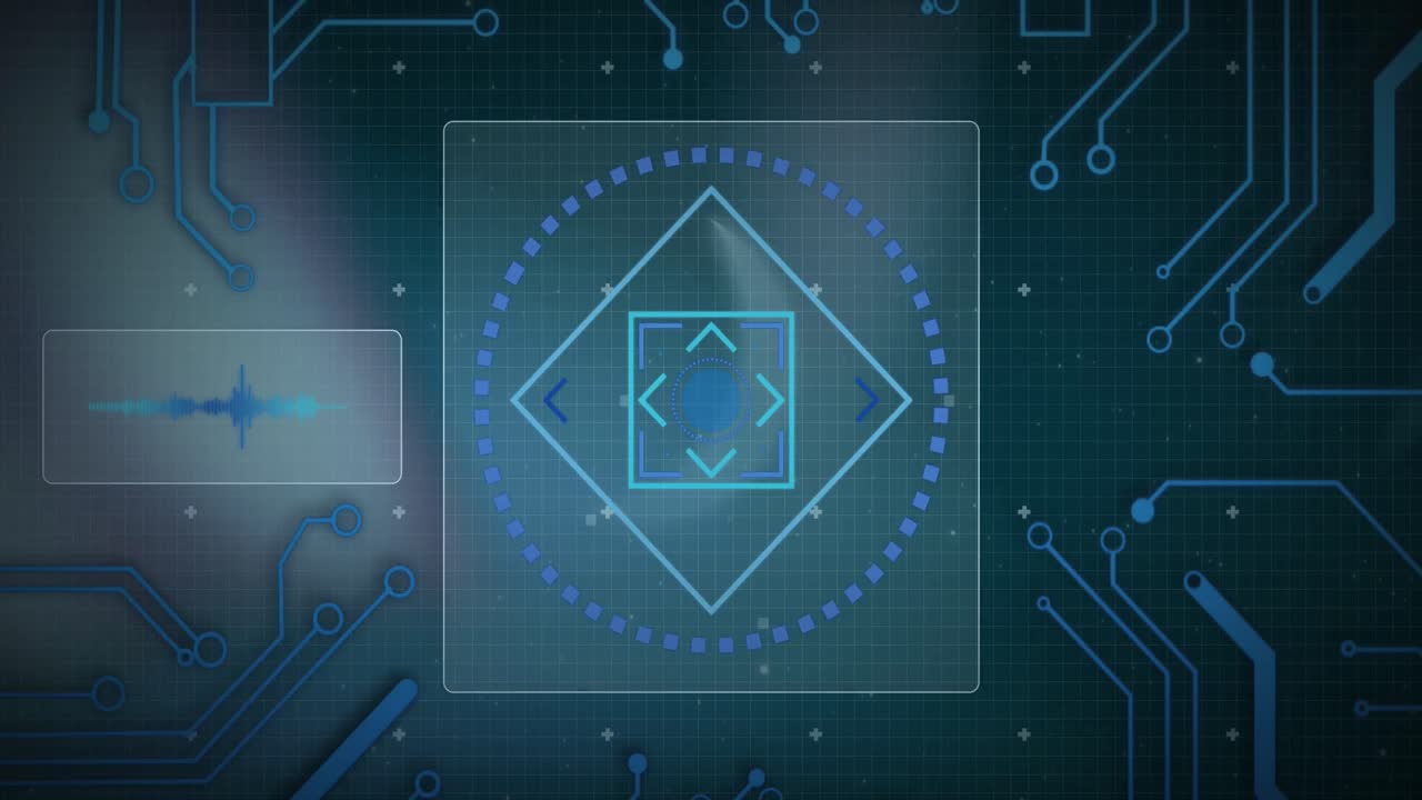 Animation of scope scanning and data processing over circuit board