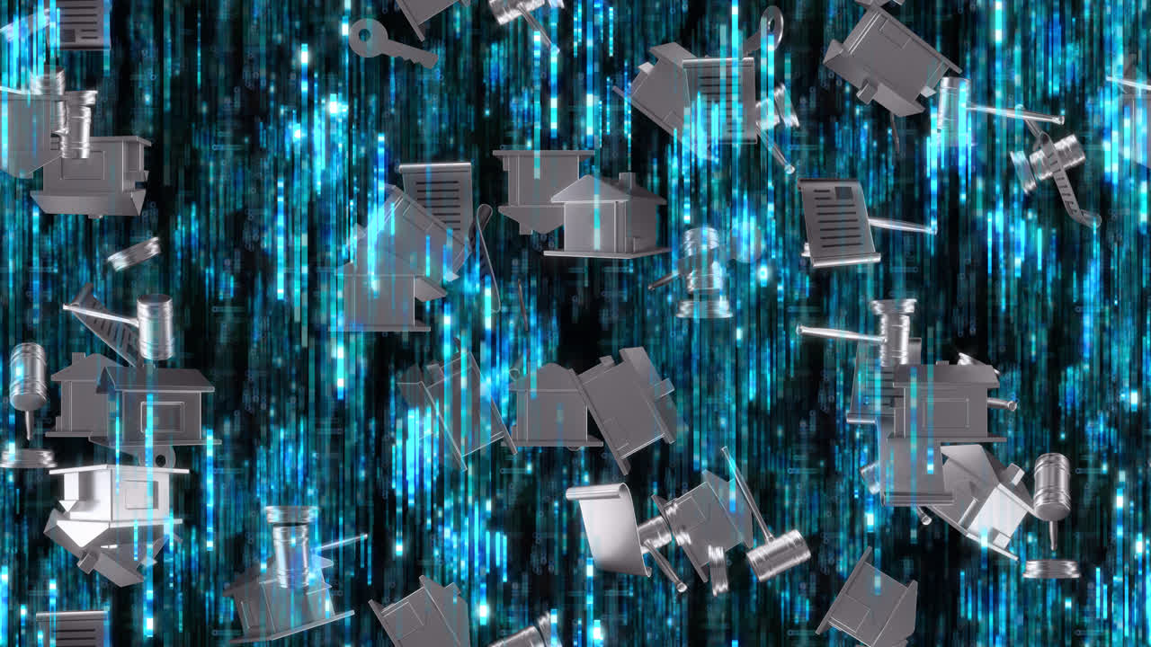 부동산 배경 루프 타일 회전