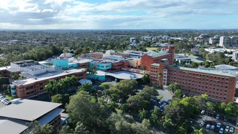 aerial orbiting shot of brisbanes prince charles hospital