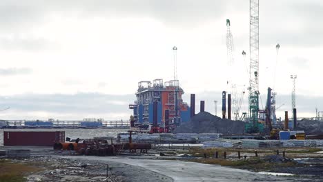 construction and loading operations at a port facility