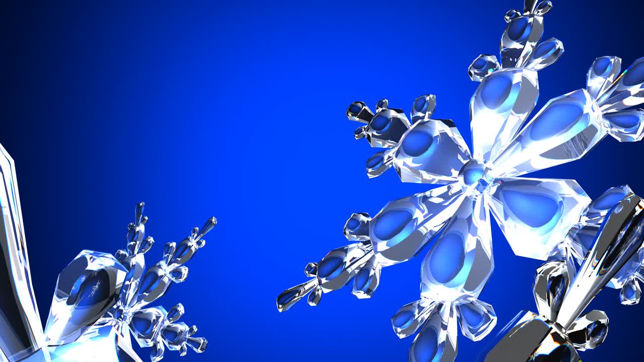 파란색 배경 에 있는 은 눈 결정