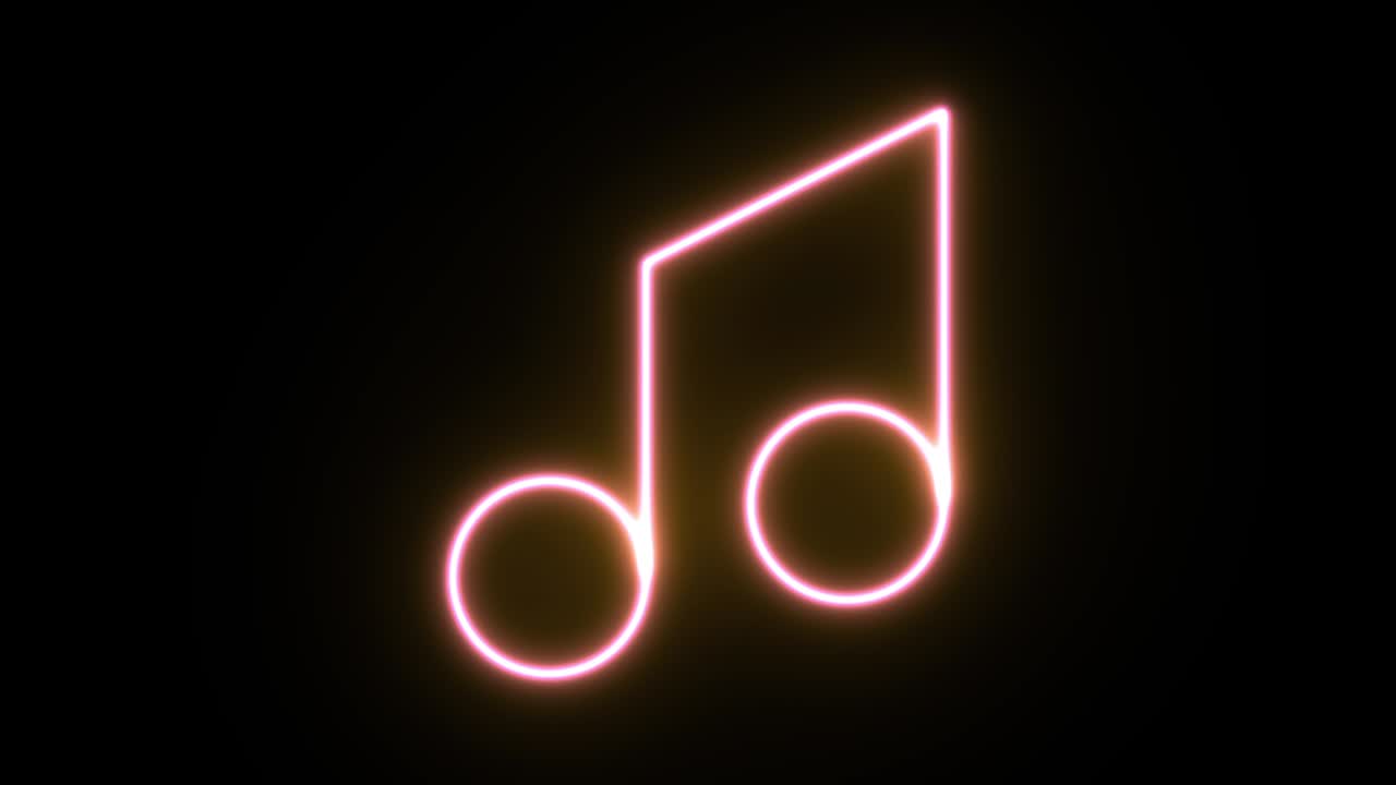 Neonlys ikon animation. 4K UHD sort baggrund