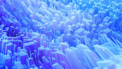 hermosa superficie 3d abstracta con chispas de brillo, ondas 3d abstractas se ejecutan en la superficie en bucle. gradiente azul, material mate suave con brillo interno ligero. animación 4k suavemente