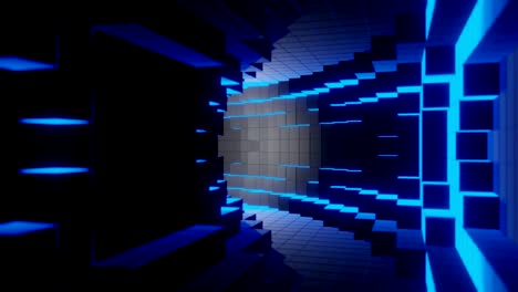 túnel tecnológico digital futurista azul animación de fondo renderizado en 3d