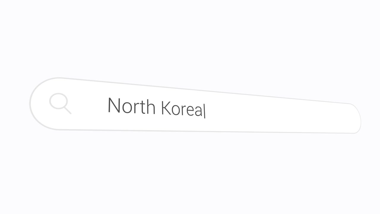 Typing North Korea In The Computer Browser - Close Up
