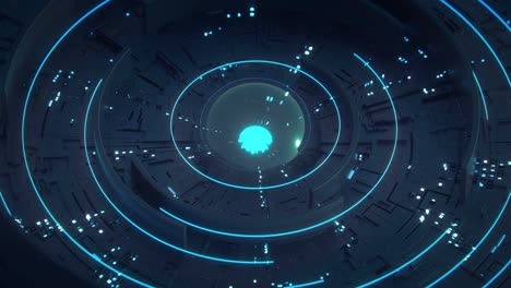 azul forma circular futurista bucle sin costuras animación de renderizado en 3d