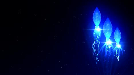 squid illuminated with color light in the underwater, cg animation, loop