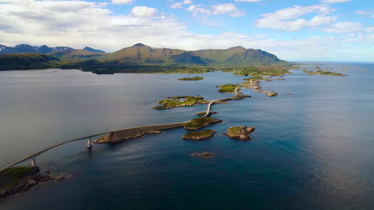 대서양 도로 항공 영상 노르웨이