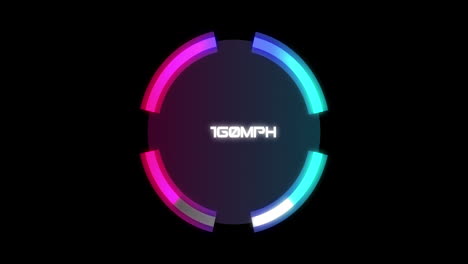animation of car speedometer on black background