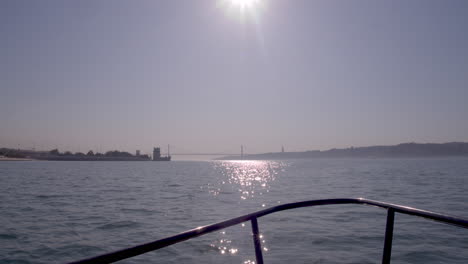 boat bow cockpit shot in slow motion