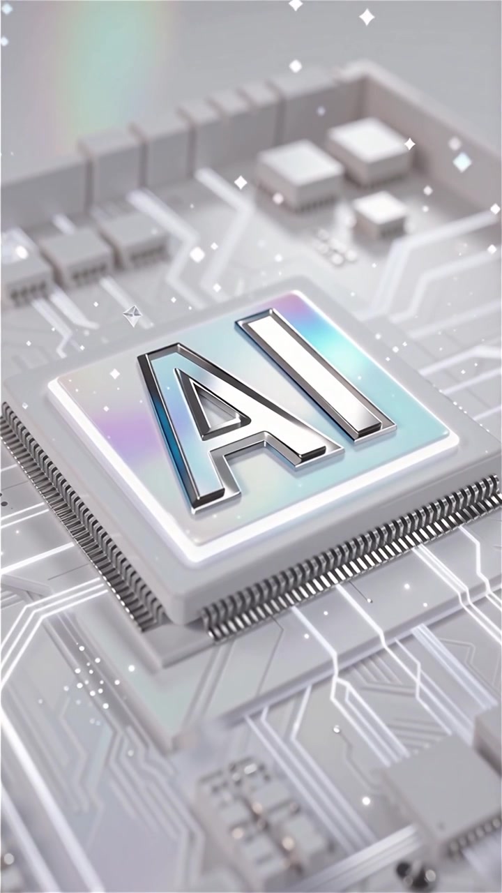 Futuristic AI Chip Motherboard Technology Background