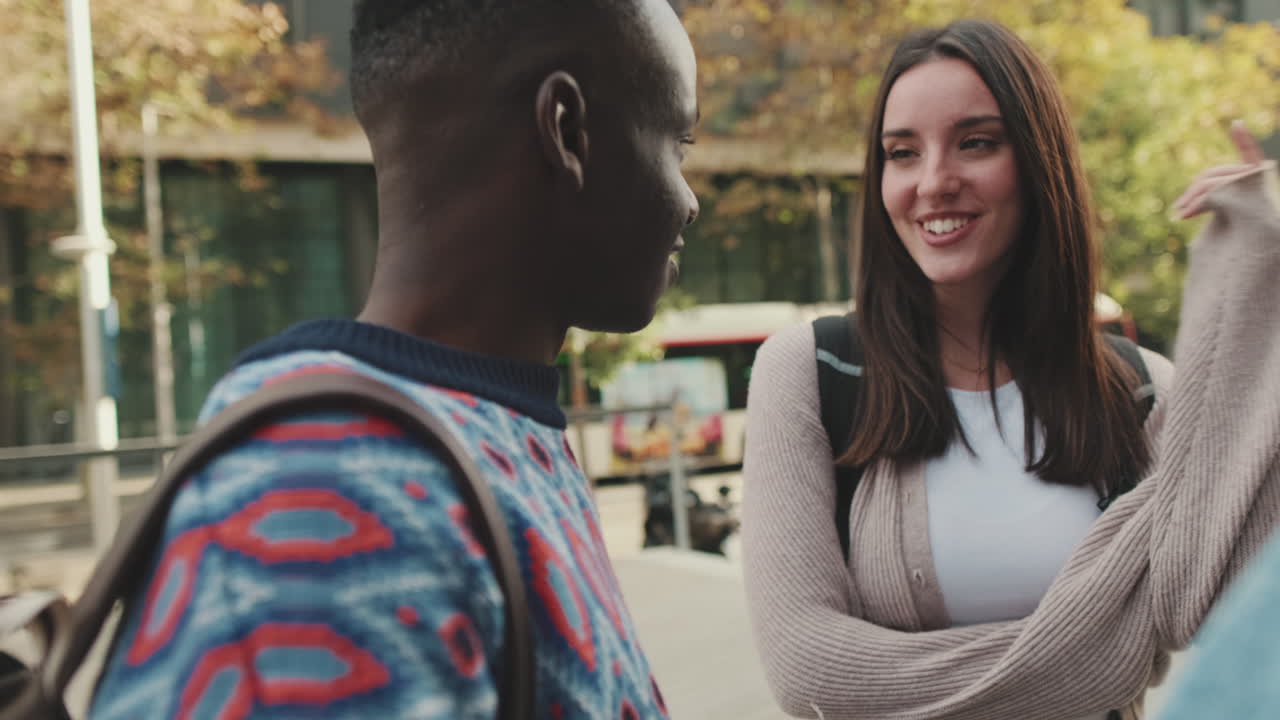People outdoors in an urban setting