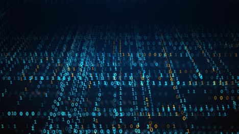 dati binari 4k ad alta tecnologia che muovono informazioni di ciclo numerico attraverso l'animazione dello schermo.