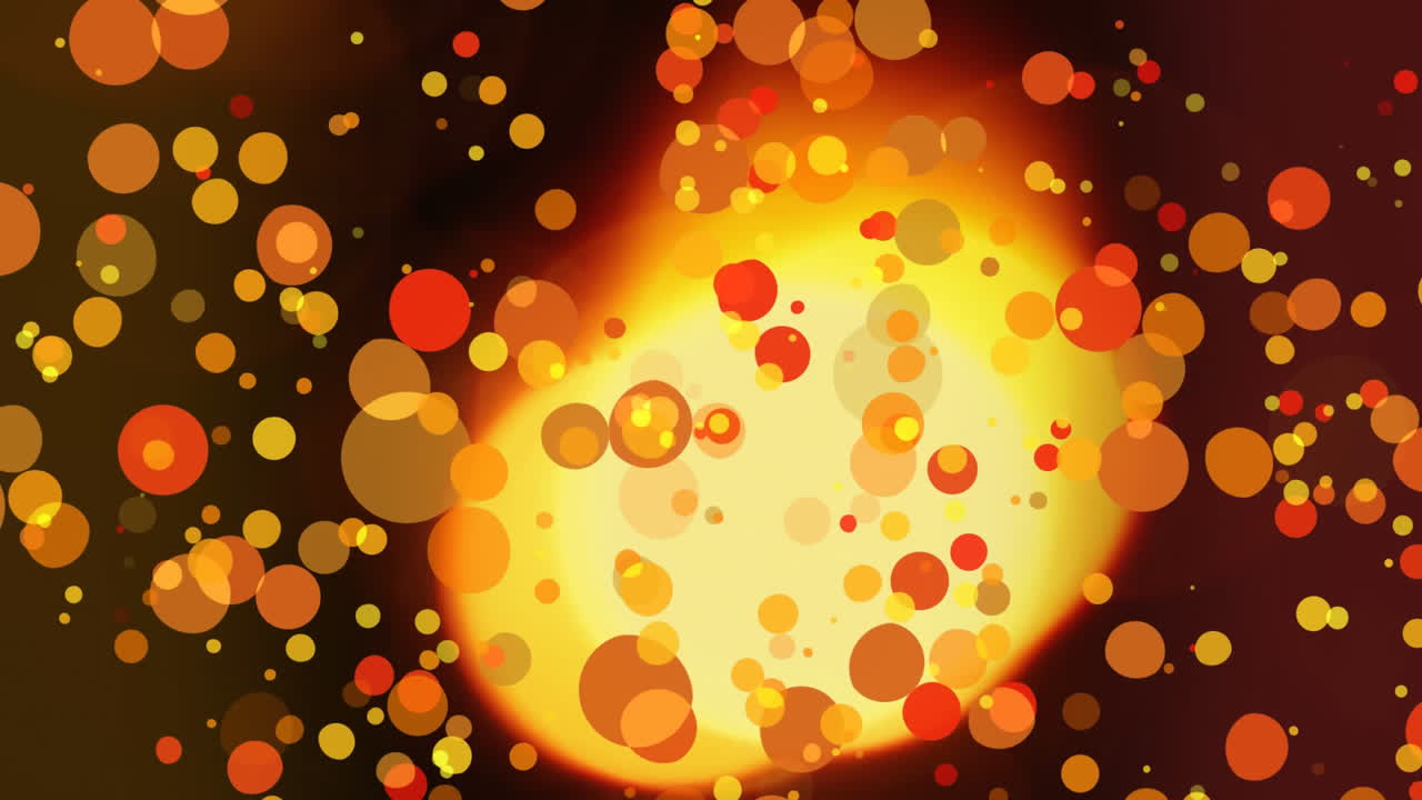 bola caliente moviéndose en el centro del video mientras la burbuja del mismo color aparece en la pantalla