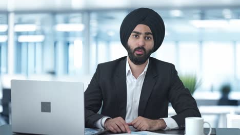 angry sikh indian businessman shouting on someone