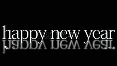 rolling happy new year text on black gradient