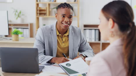 business, employees and black man in consultation
