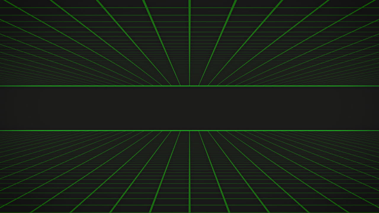 animación de una cuadrícula verde brillante sobre un fondo negro