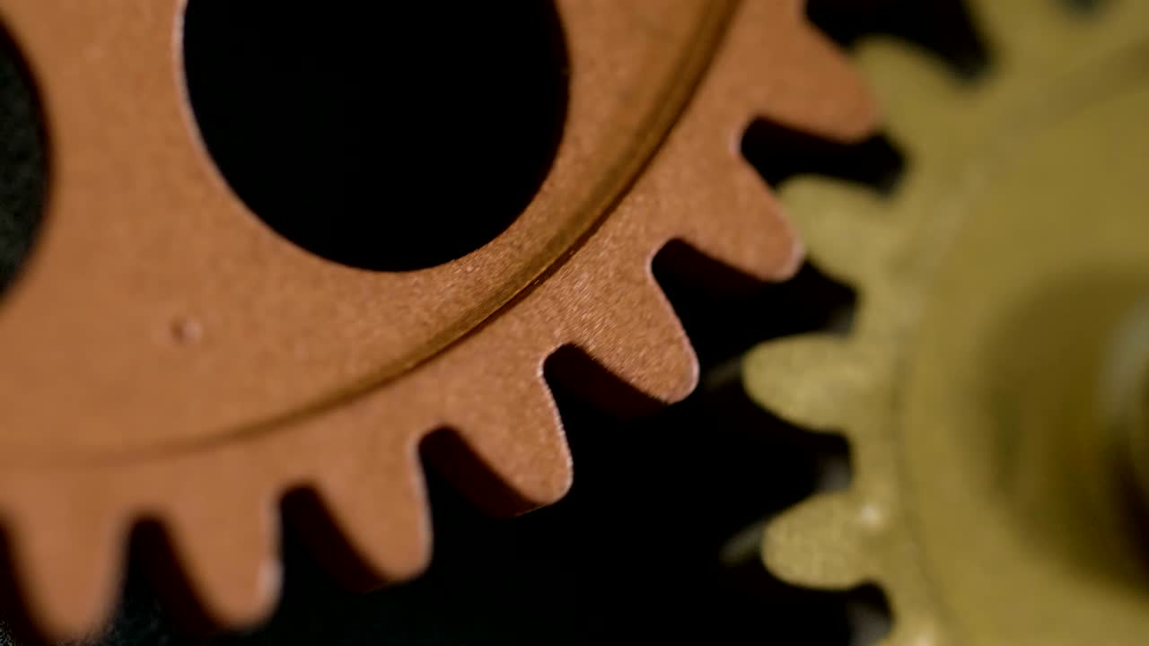 mecanismo ruedas girando progreso, innovación, ideas de cerca