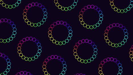 vibrant rainbow circle pattern floating on black background