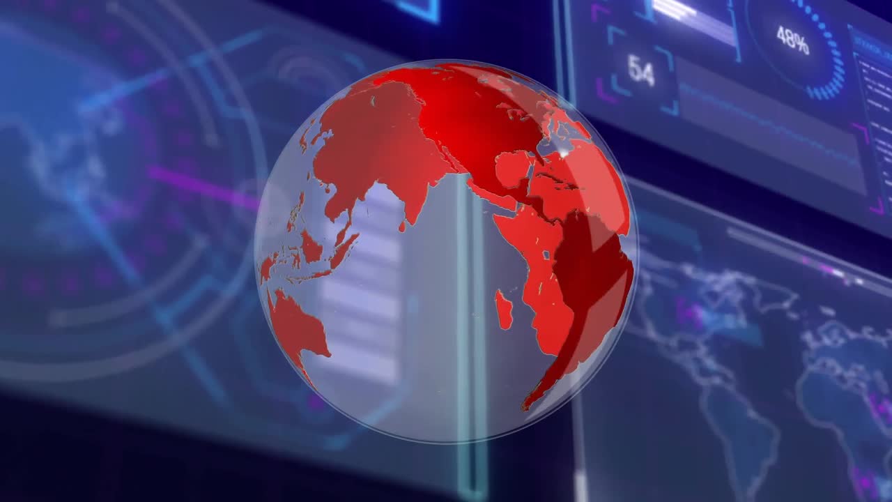 animación del globo y procesamiento de datos en la interfaz