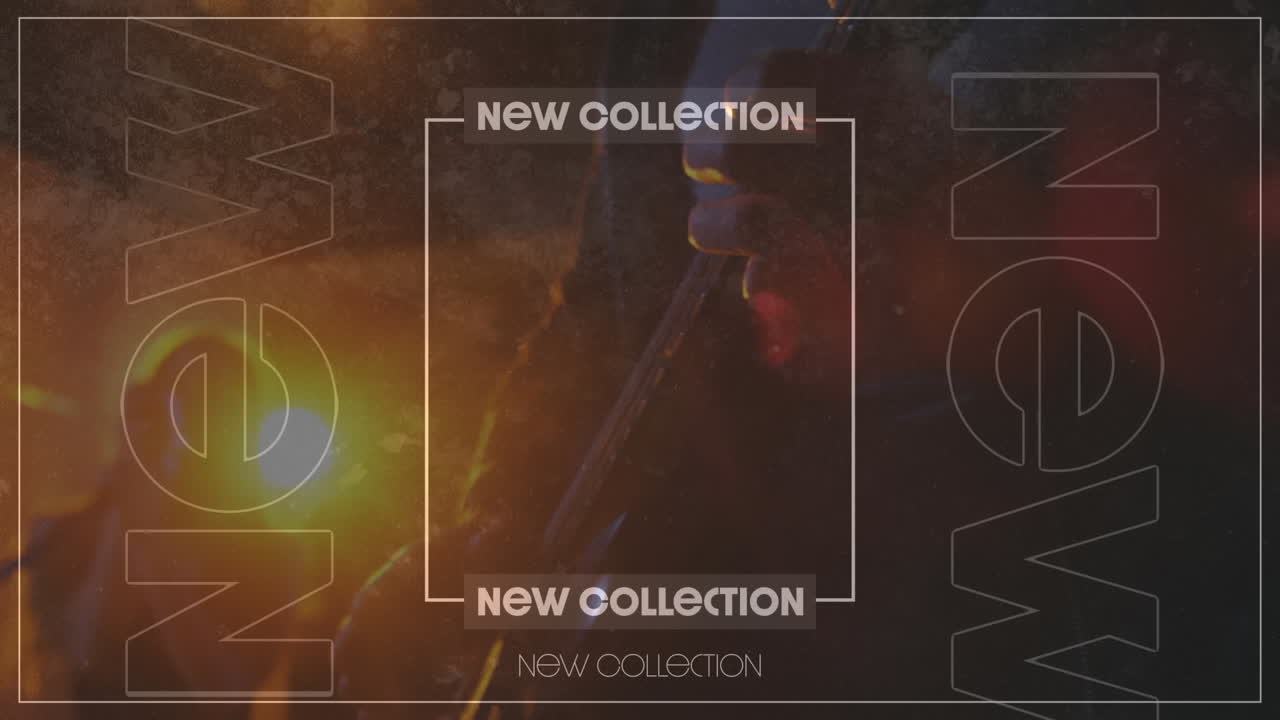 animación del texto de la nueva colección sobre un hombre tocando la guitarra