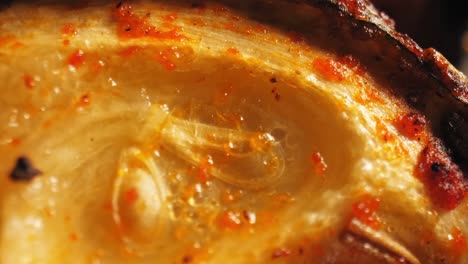 cinematic close-up abstract macro shot of grilled zucchini and seeds