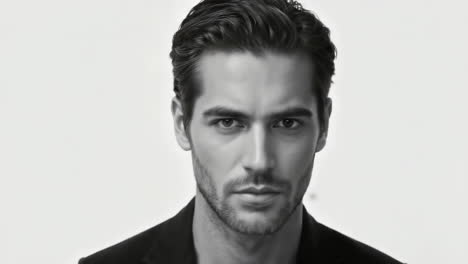monochrome portrait of a handsome man
