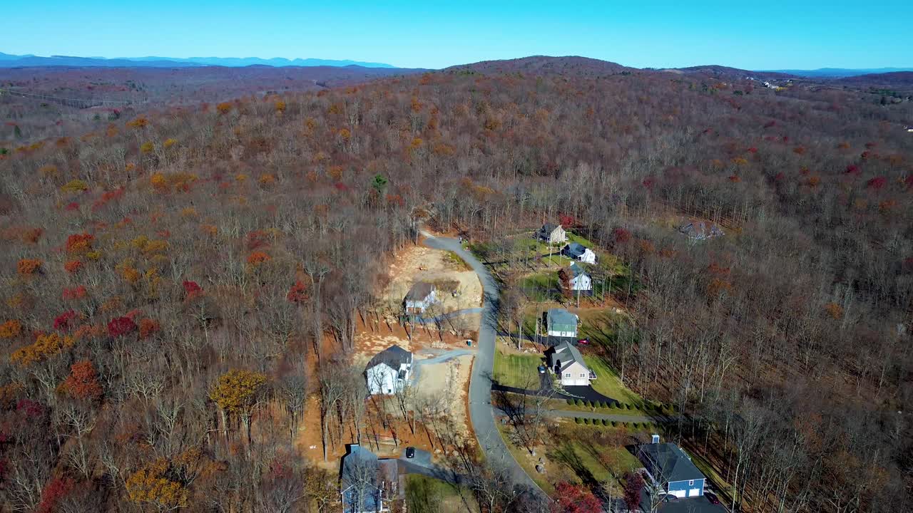 Aerial View of New Residential Development in Autumn