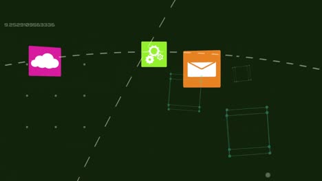 animación de la red de conexiones de computación en la nube