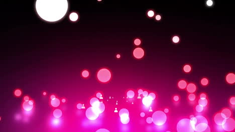 animated gradient fading from black to magenta showing glowing bokeh lights with profile icons