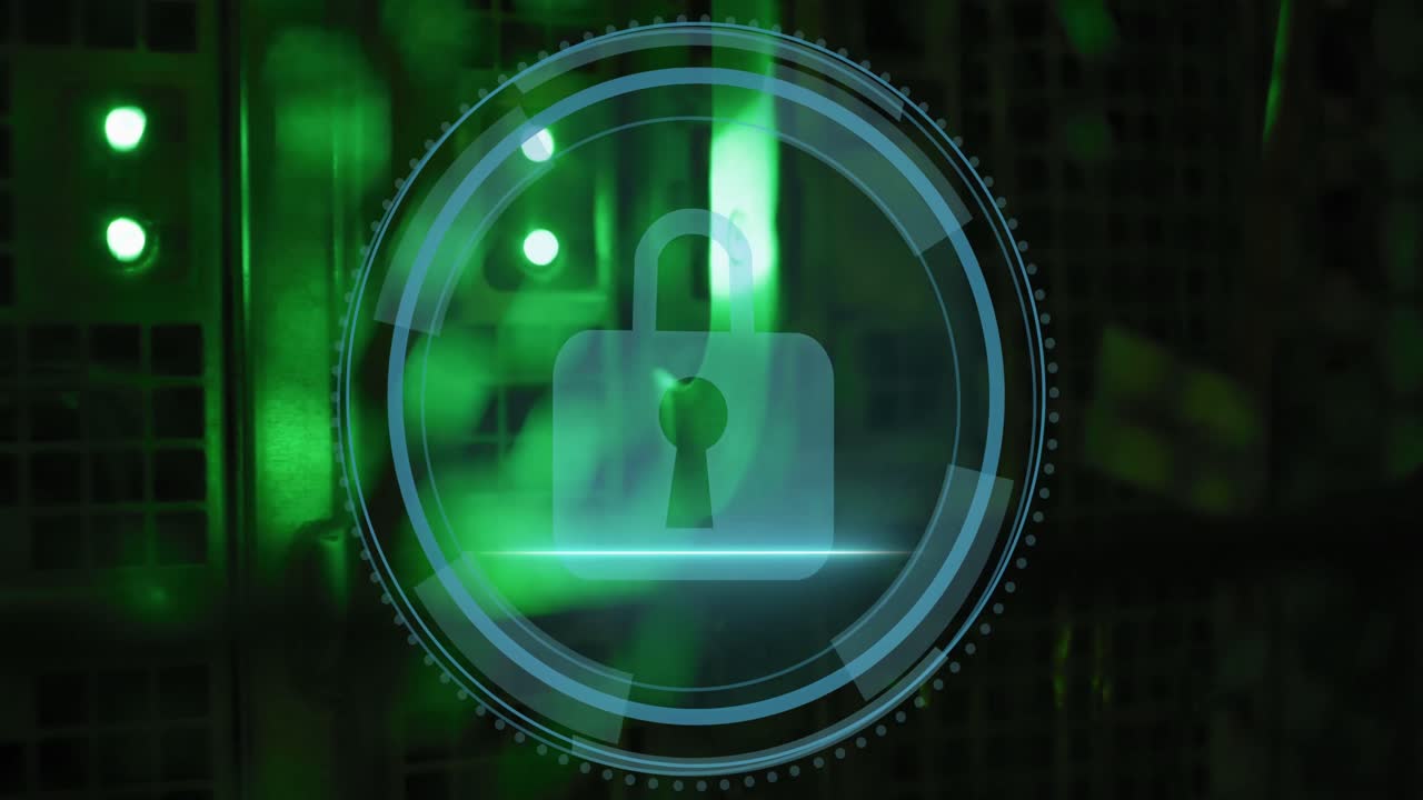 animación del procesamiento de datos en la sala de servidores