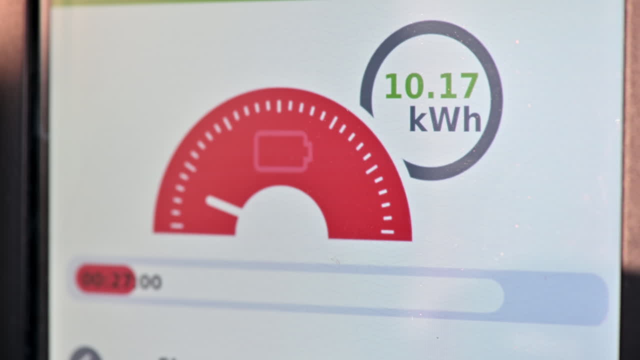 Batterioplysninger på et dashboard i en elbil