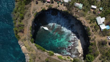 drone footage of broken beach, nusa penida, indonesia