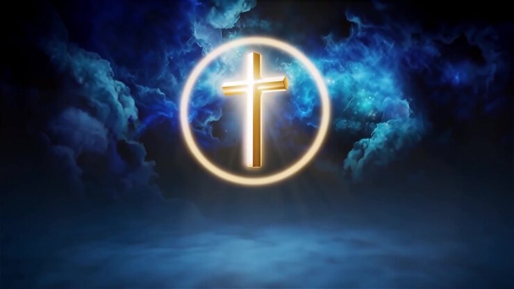 Christian Cross Heavenly Light Worship Background