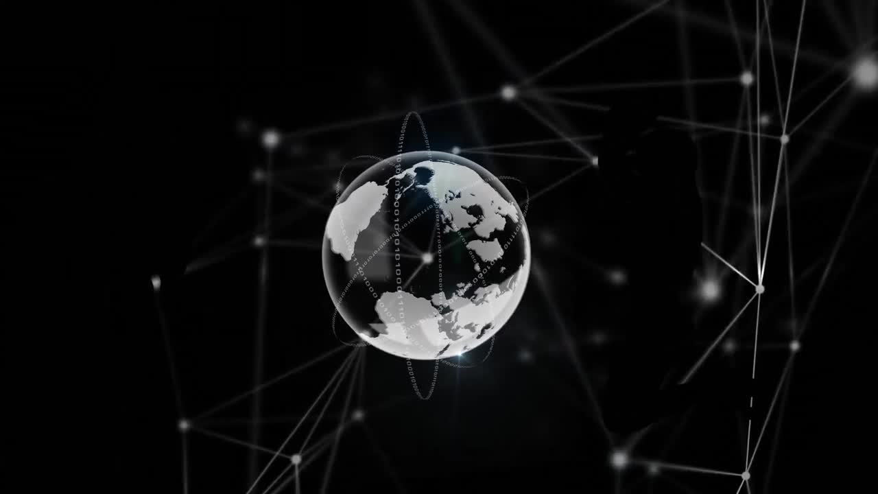 Animation of globe over network of connections