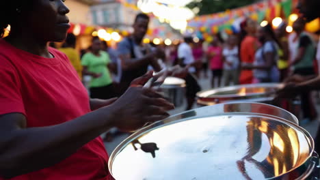 caribbean street festival with steel drums
